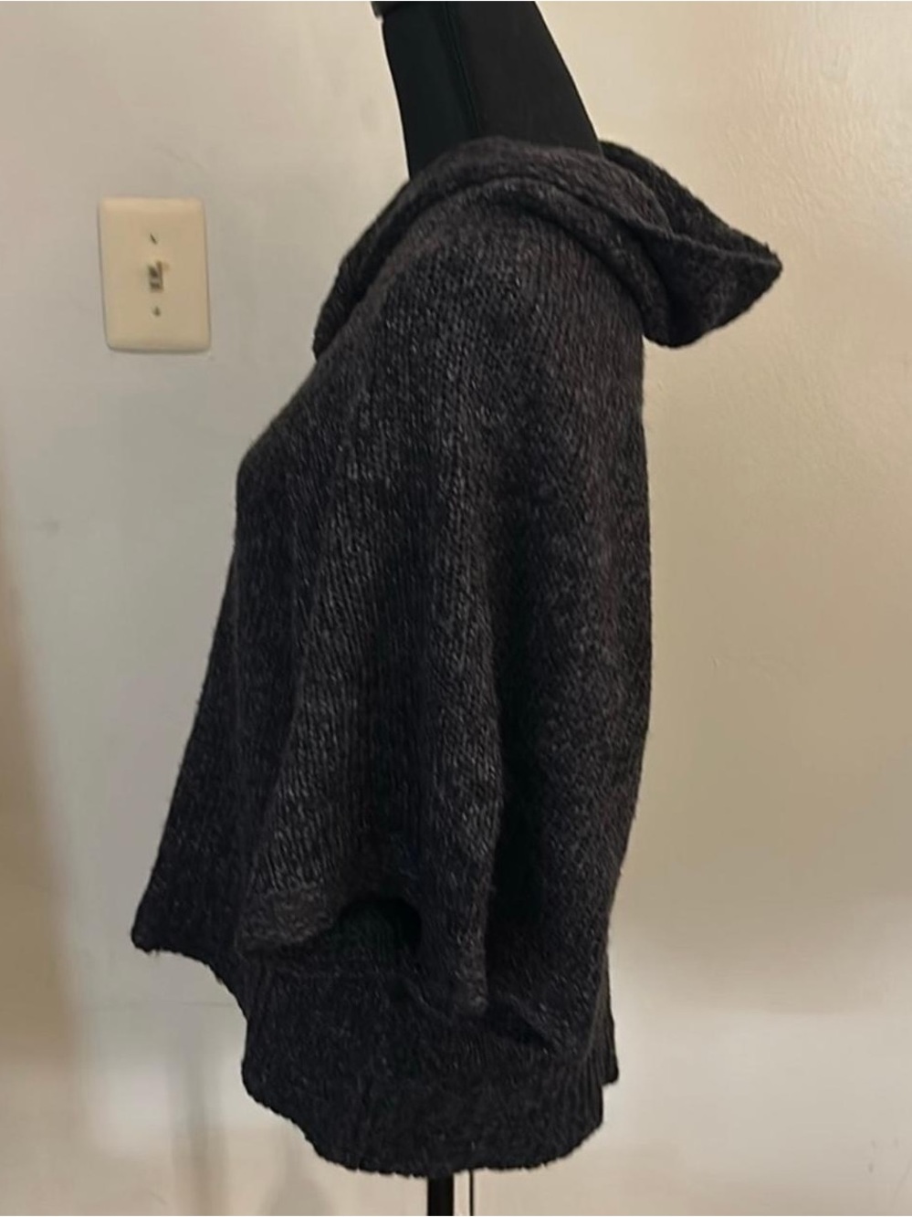 Cozy Hooded Knit Sweater - Dark Charcoal